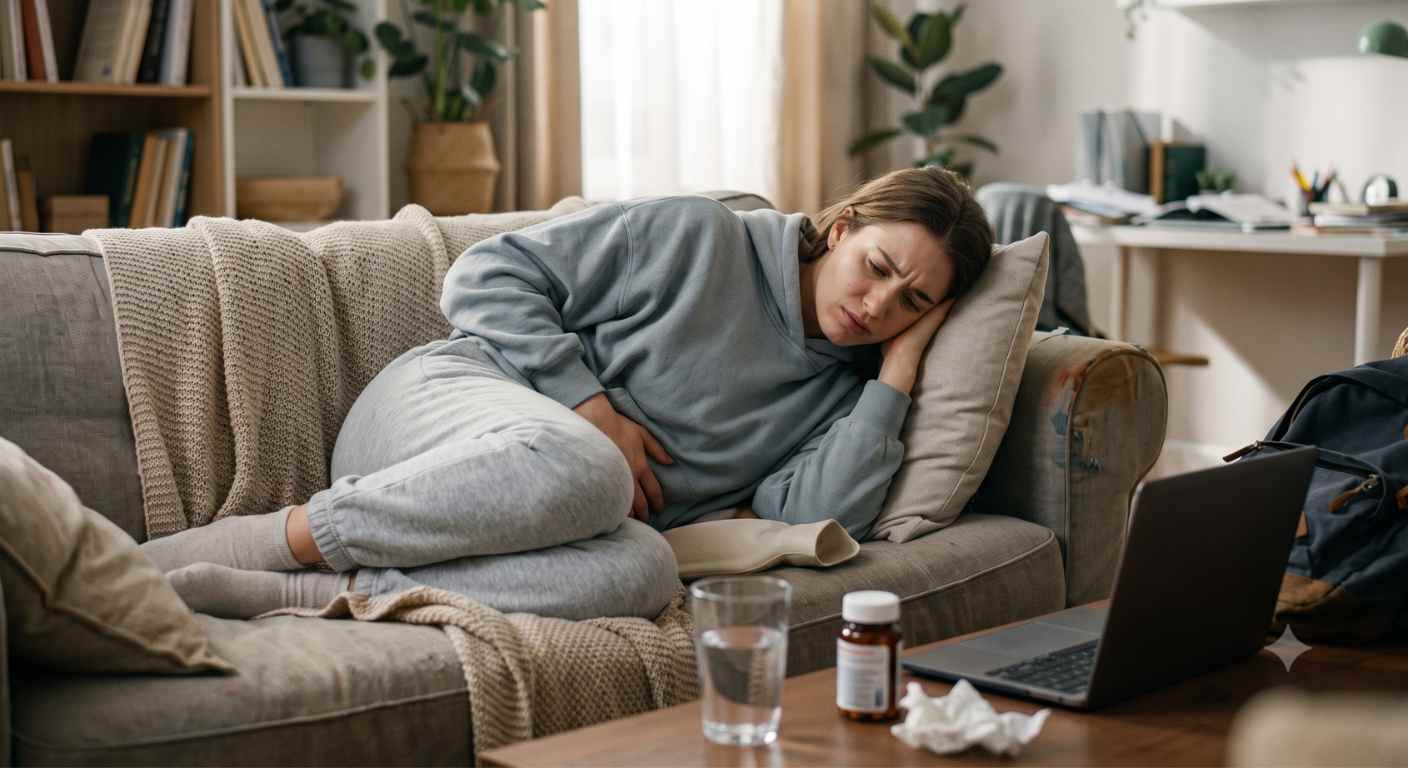 Mujer con dolor menstrual